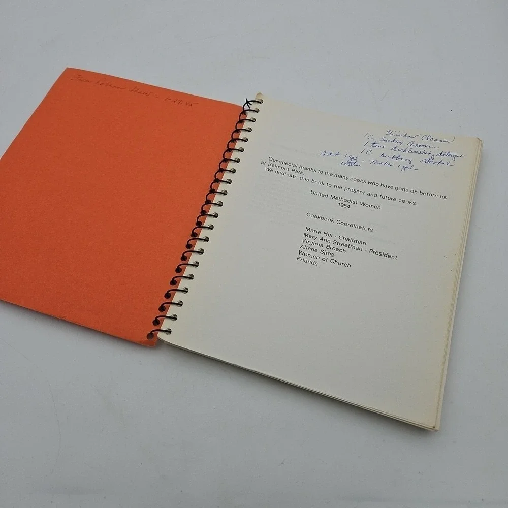 Vintage Cookbook Belmont Park United Methodist Women Cookbook 1984 VTG